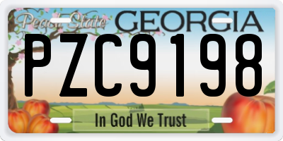 GA license plate PZC9198