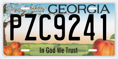 GA license plate PZC9241