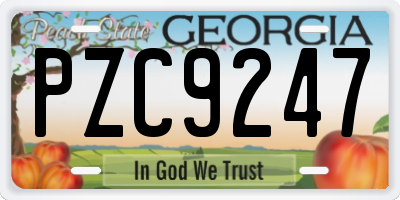 GA license plate PZC9247