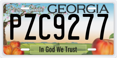 GA license plate PZC9277