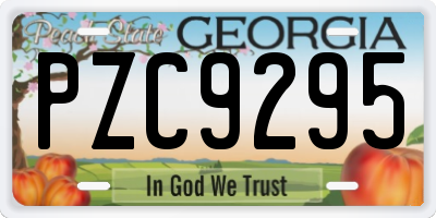 GA license plate PZC9295