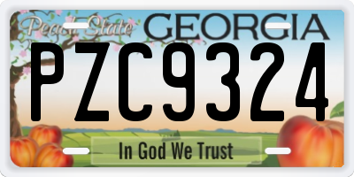 GA license plate PZC9324
