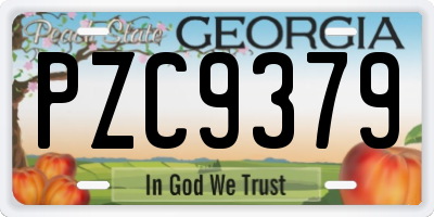 GA license plate PZC9379