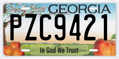 GA license plate PZC9421