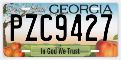 GA license plate PZC9427