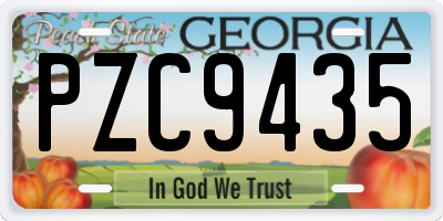 GA license plate PZC9435