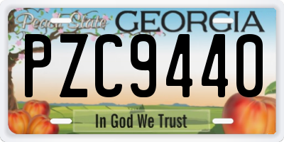 GA license plate PZC9440