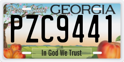 GA license plate PZC9441