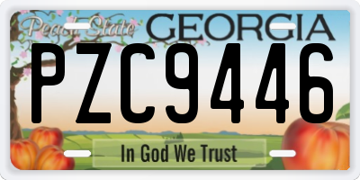 GA license plate PZC9446