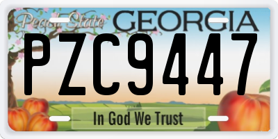 GA license plate PZC9447