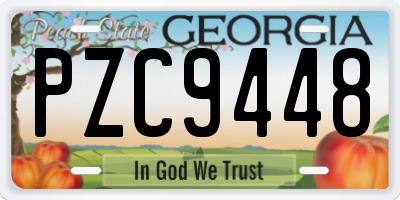 GA license plate PZC9448
