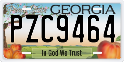GA license plate PZC9464