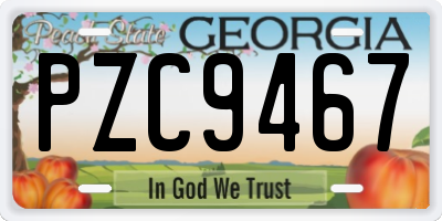 GA license plate PZC9467