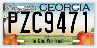 GA license plate PZC9471