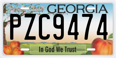 GA license plate PZC9474