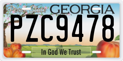 GA license plate PZC9478