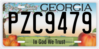 GA license plate PZC9479