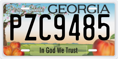 GA license plate PZC9485