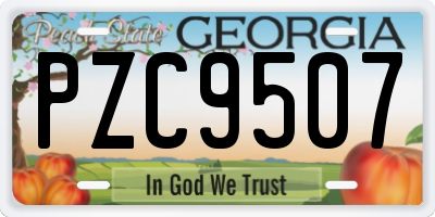 GA license plate PZC9507