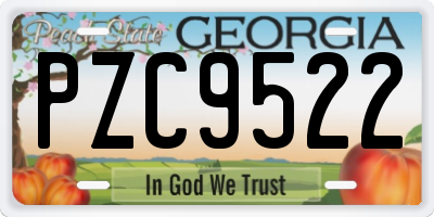 GA license plate PZC9522