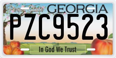 GA license plate PZC9523
