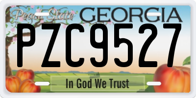 GA license plate PZC9527