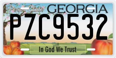 GA license plate PZC9532