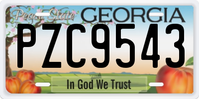 GA license plate PZC9543