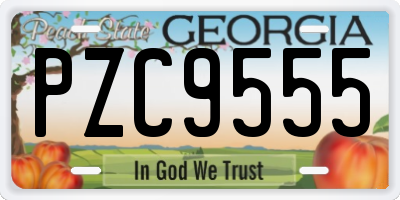 GA license plate PZC9555