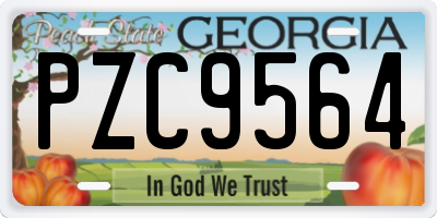 GA license plate PZC9564