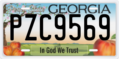 GA license plate PZC9569