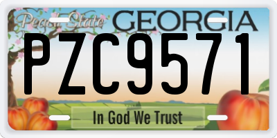 GA license plate PZC9571
