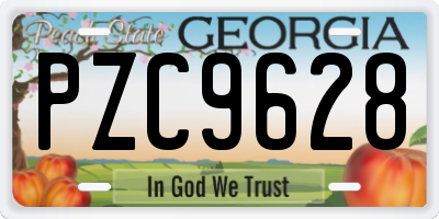 GA license plate PZC9628