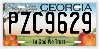 GA license plate PZC9629