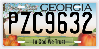GA license plate PZC9632