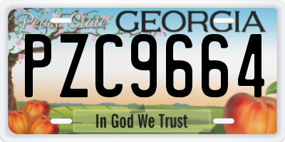 GA license plate PZC9664