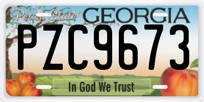 GA license plate PZC9673