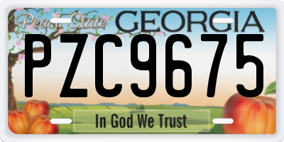 GA license plate PZC9675