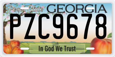 GA license plate PZC9678