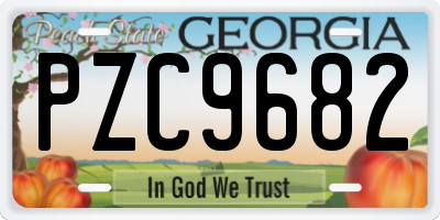 GA license plate PZC9682