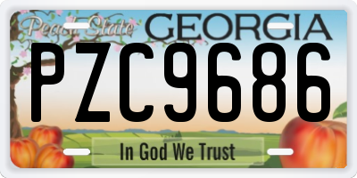 GA license plate PZC9686