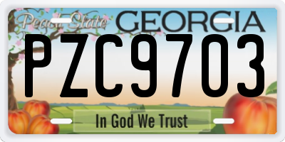 GA license plate PZC9703