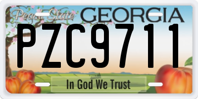 GA license plate PZC9711