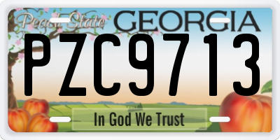 GA license plate PZC9713