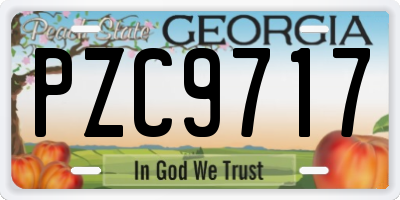 GA license plate PZC9717