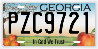 GA license plate PZC9721