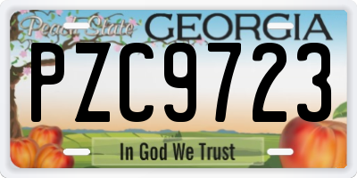 GA license plate PZC9723