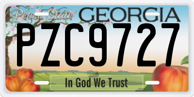 GA license plate PZC9727
