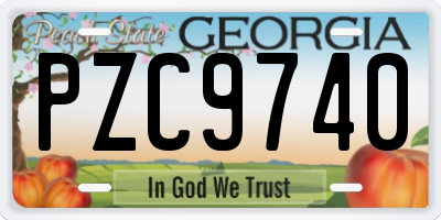 GA license plate PZC9740