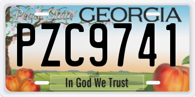 GA license plate PZC9741